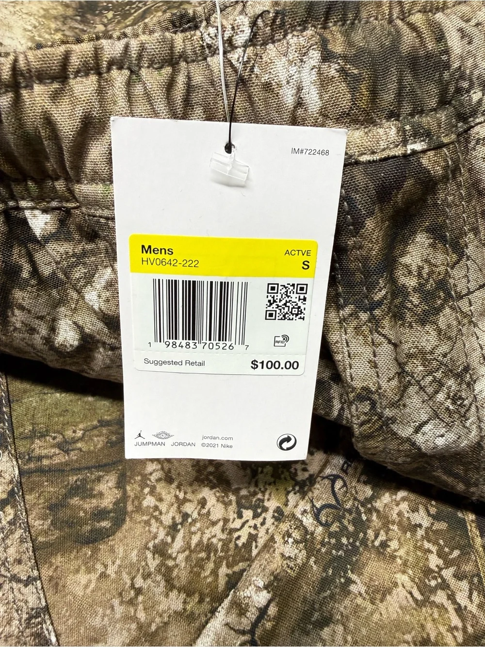 Air Jordan Brooklyn Woven Camo Realtree Pants Men’s S HV0642-222 Retail$100 NWT